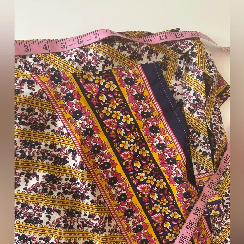 Darn Good Silk Blend Floral‎ Reversible Sari Wrap Skirt In Tea Length NWT 2-12
